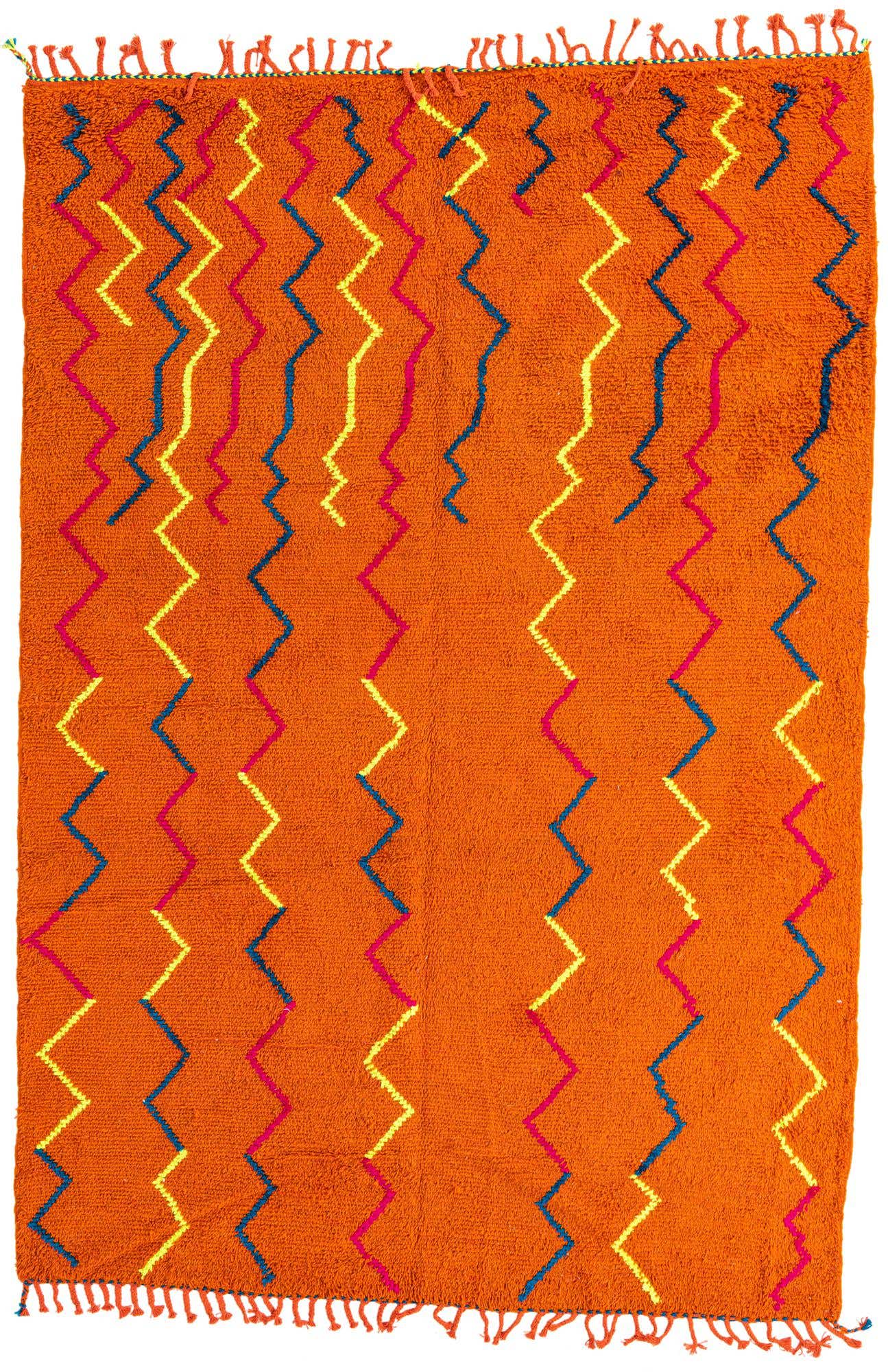 6' 10 x 10' Hand Knotted Moroccan Wool Rug