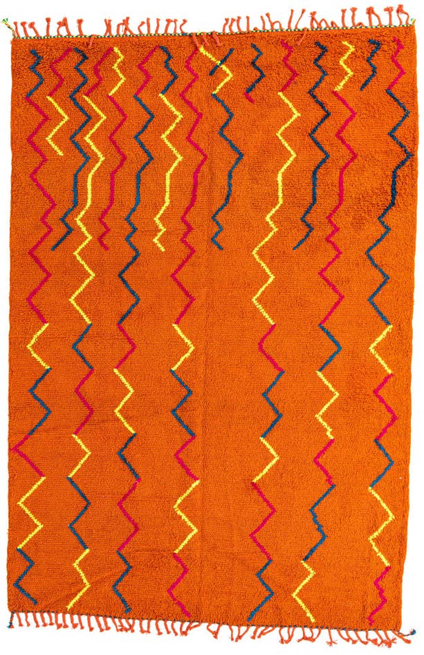 Detail image of 6' 10 x 10' Hand Knotted Moroccan Wool Rug