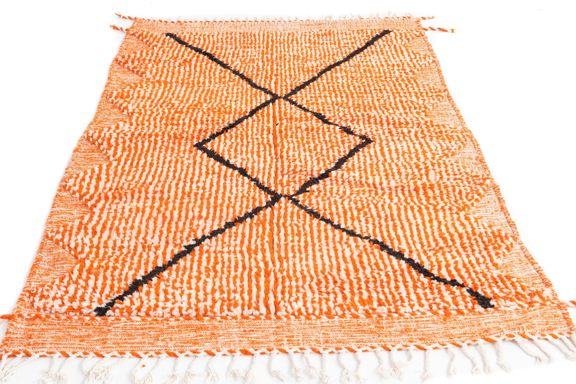 4' 3 x 6' 6 Hand Knotted Moroccan Wool Rug