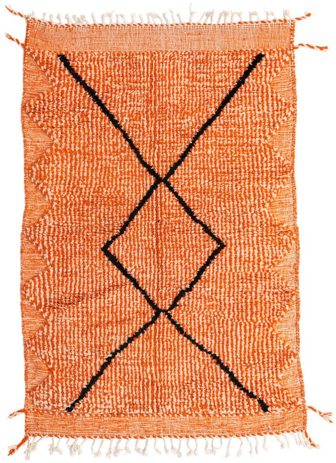 Detail image of 4' 3 x 6' 6 Hand Knotted Moroccan Wool Rug