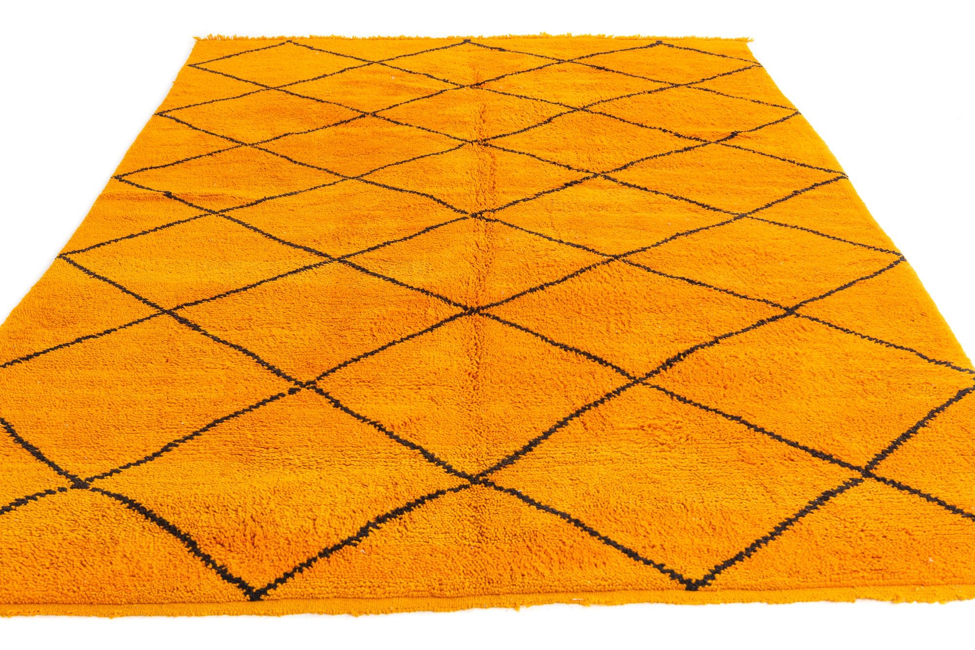 7' x 9' 7 Hand Knotted Moroccan Wool Rug