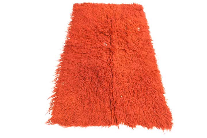 2' 4 x 4' 3 Hand Knotted Moroccan Wool Rug
