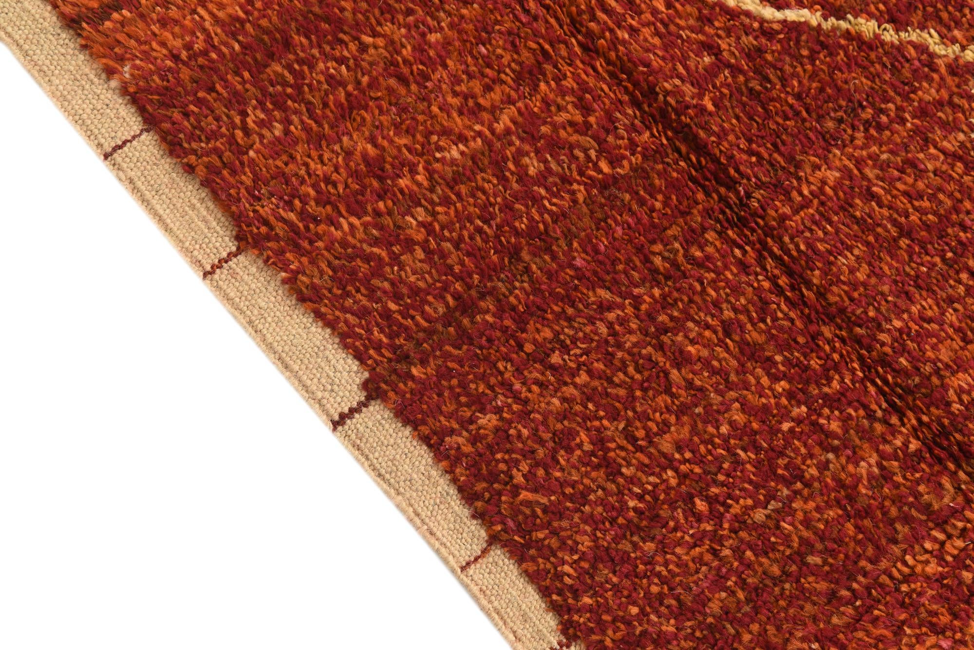 6' x 9' 5 Hand Knotted Moroccan Wool Rug