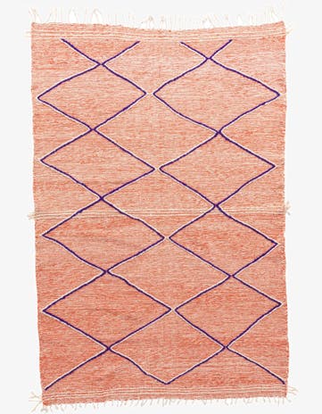 6' 8 x 9' 9 Hand Knotted Moroccan Wool Rug