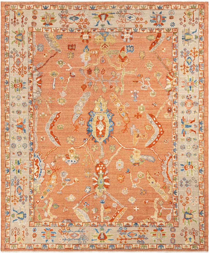 9' 9 x 11' 8 Hand Knotted Oushak Rug