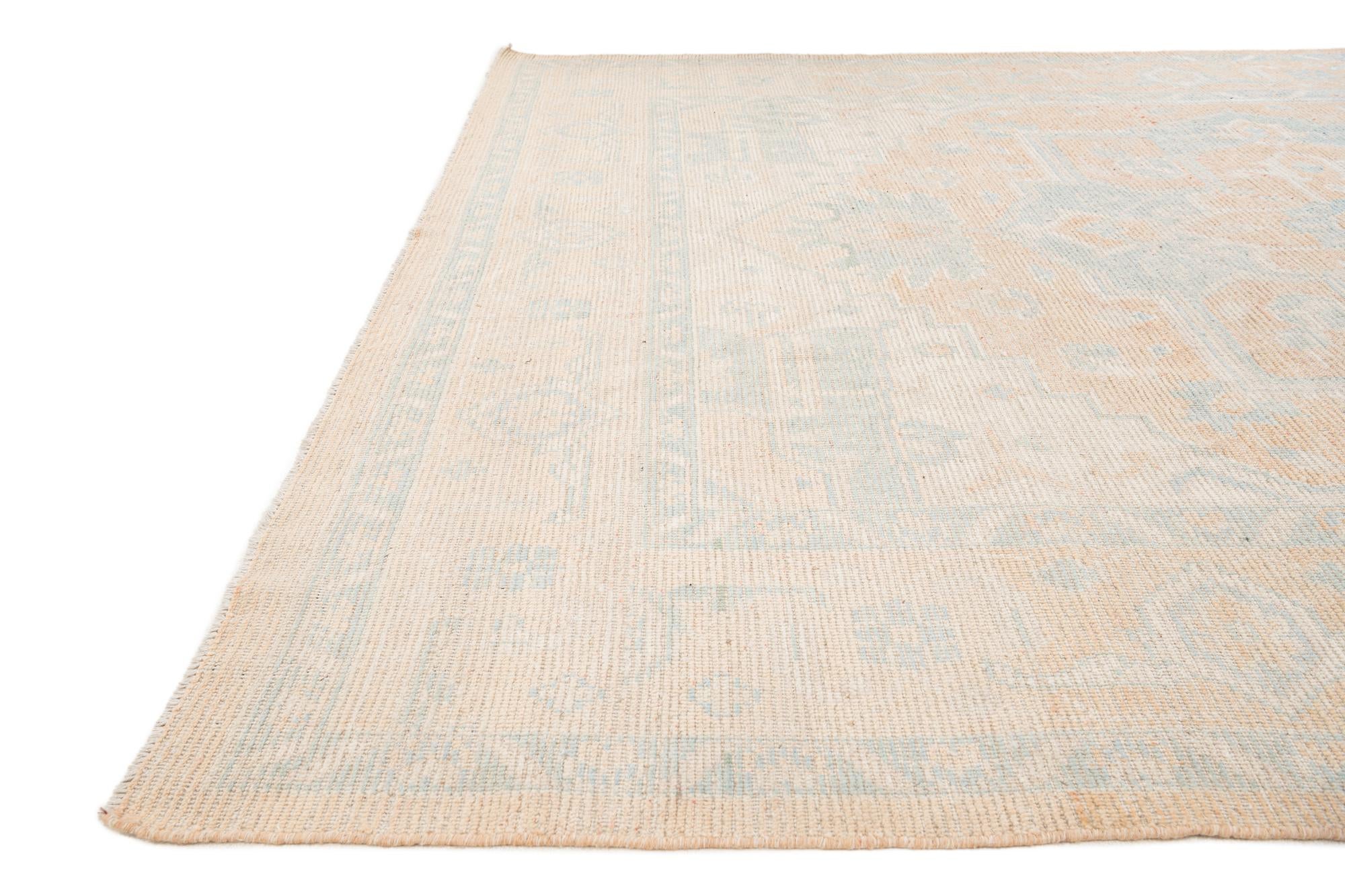 9' 2 x 12' 3 Hand Knotted Oushak Wool Rug