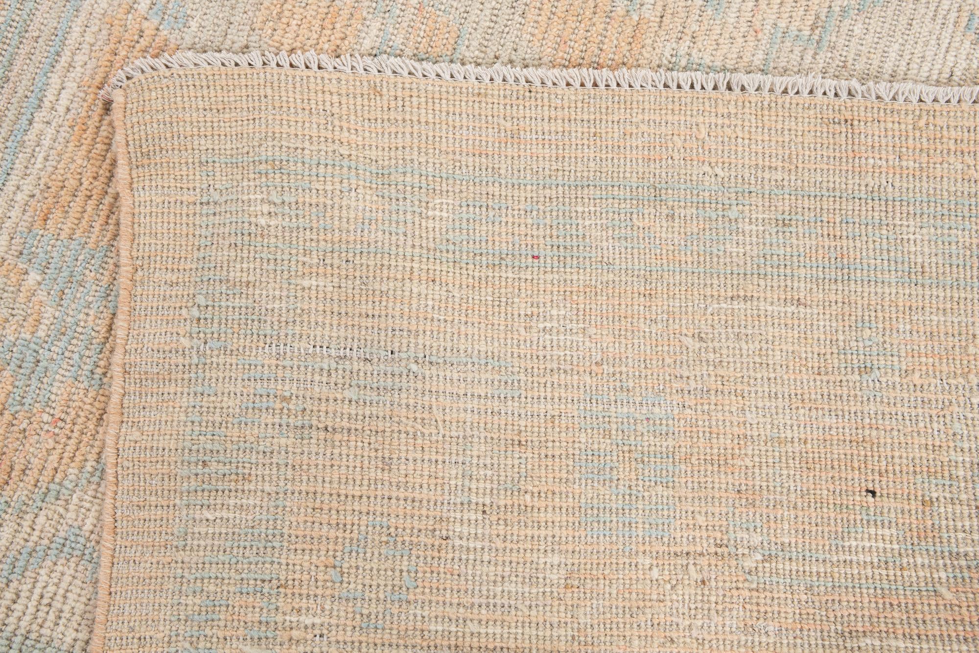 9' 2 x 12' 3 Hand Knotted Oushak Wool Rug