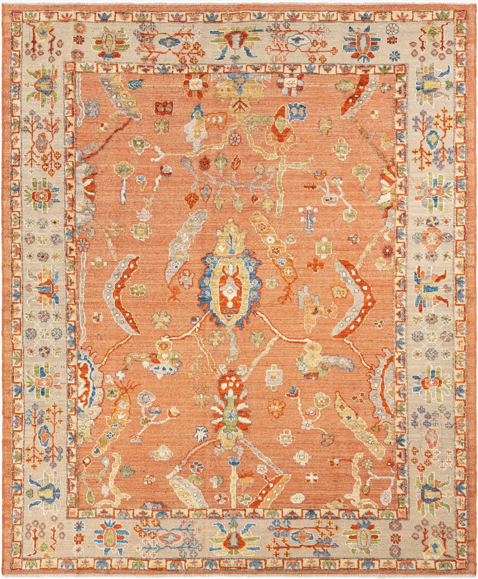 9' 9 x 11' 8  Hand Knotted Oushak Rug