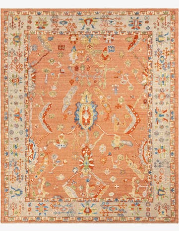 9' 9 x 11' 8 Hand Knotted Oushak Rug