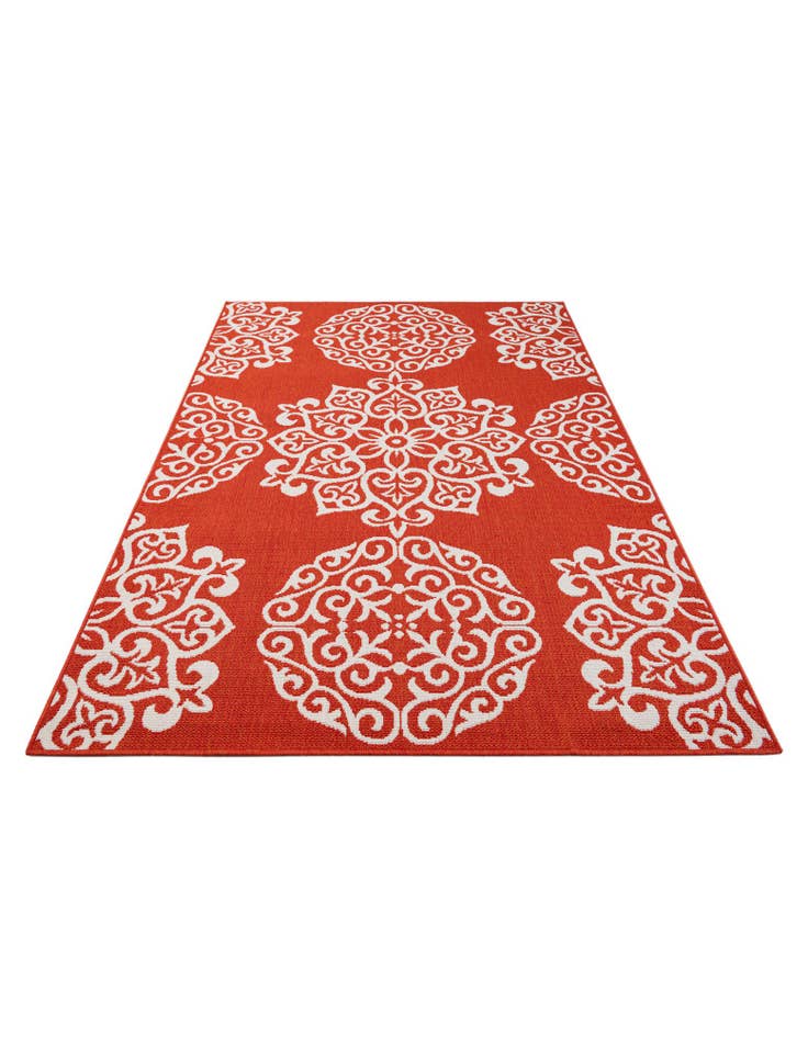 Detail image of 5' 3 x 7' 8 Washable Botanical Indoor / Outdoor Rug