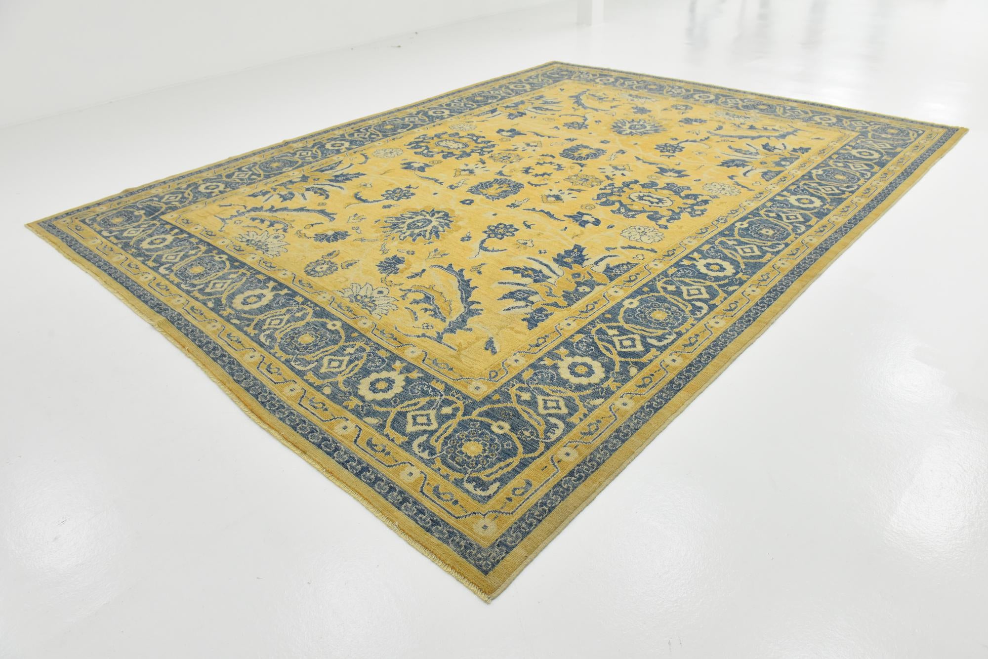 10' 7 x 13' 10 Hand Knotted Peshawar Ziegler Wool Rug