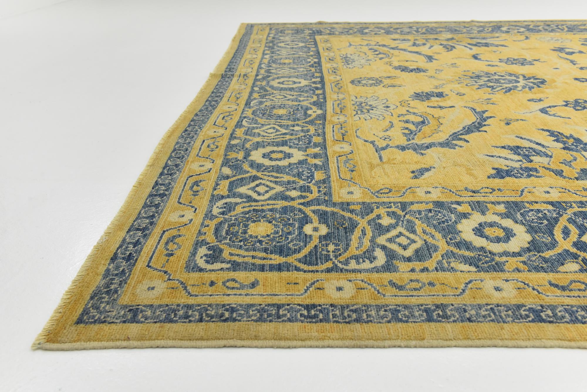 10' 7 x 13' 10 Hand Knotted Peshawar Ziegler Wool Rug