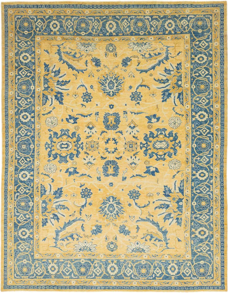 Detail image of 10' 7 x 13' 10 Hand Knotted Peshawar Ziegler Wool Rug