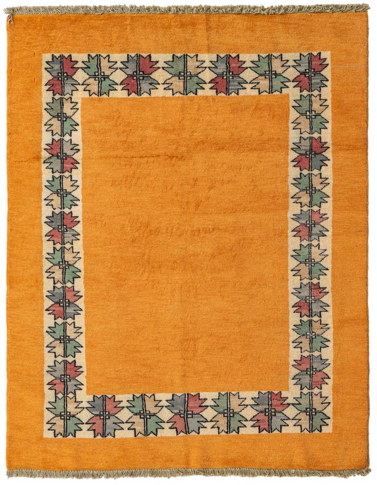 Detail image of 4' 1 x 5' 1 Hand Knotted Peshawar Ziegler Rug