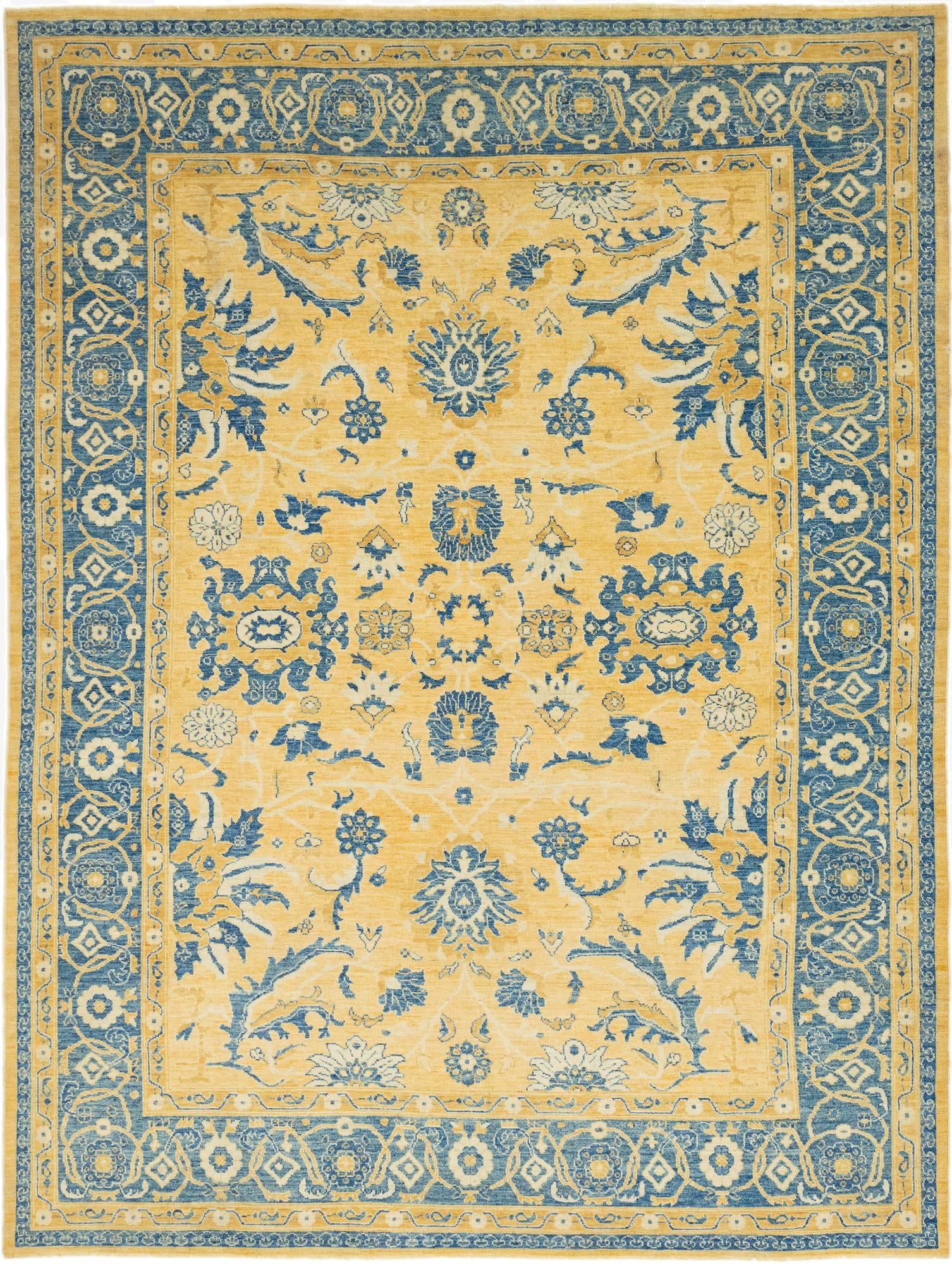 10' 7 x 13' 10  Hand Knotted Peshawar Ziegler Wool Rug