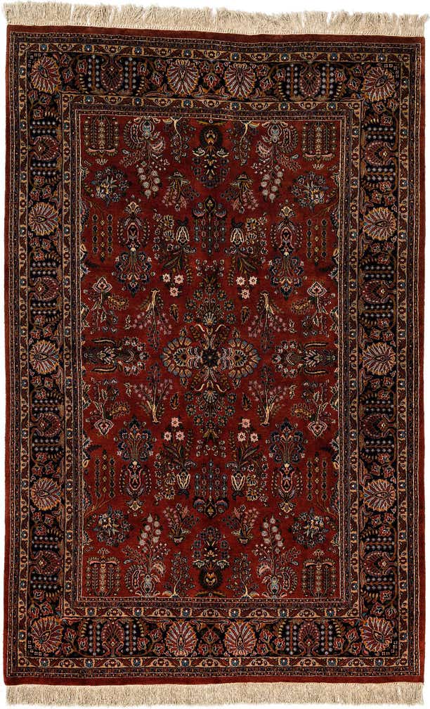 5' 5 x 8' 5 Hand Knotted Sarough Wool Rug