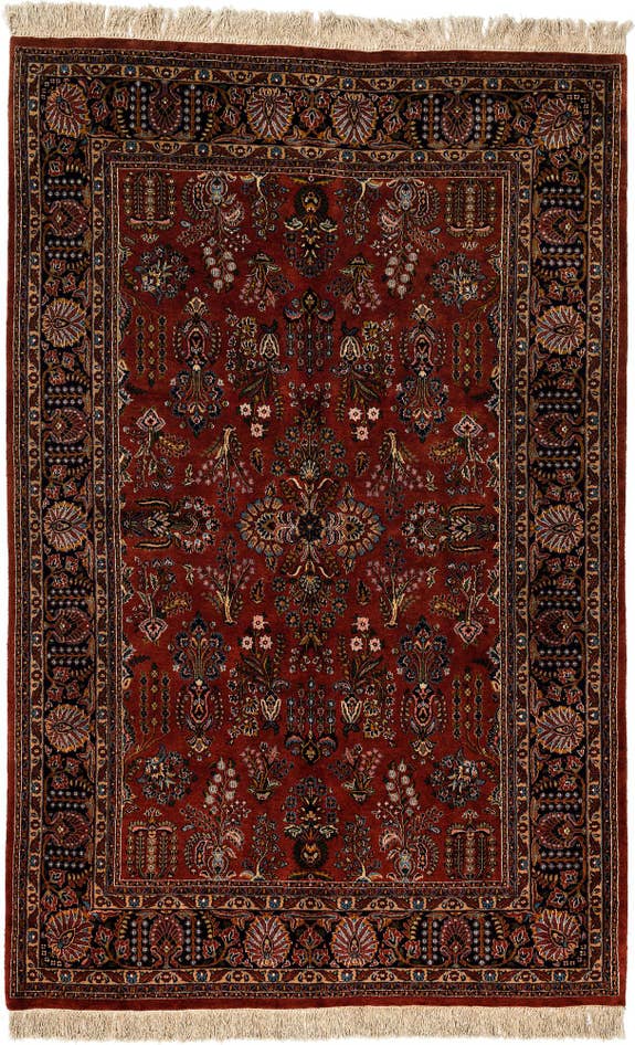 Detail image of 5' 5 x 8' 5 Hand Knotted Sarough Wool Rug