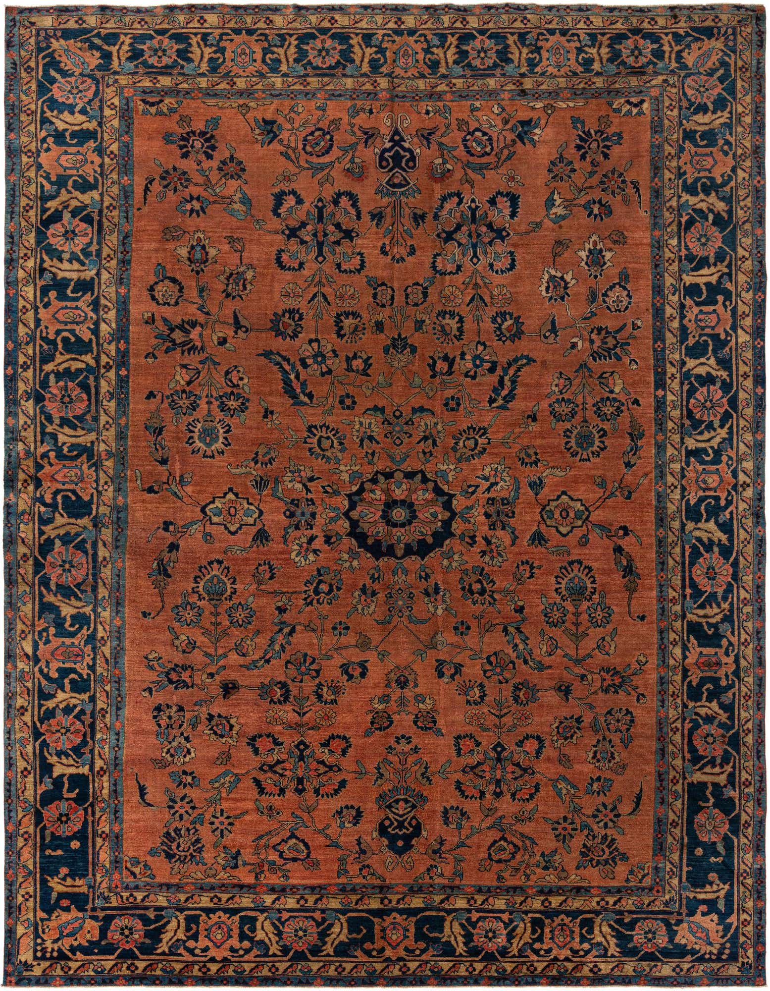 10' 2 x 12' 9 Hand Knotted Sarough Persian Wool Rug