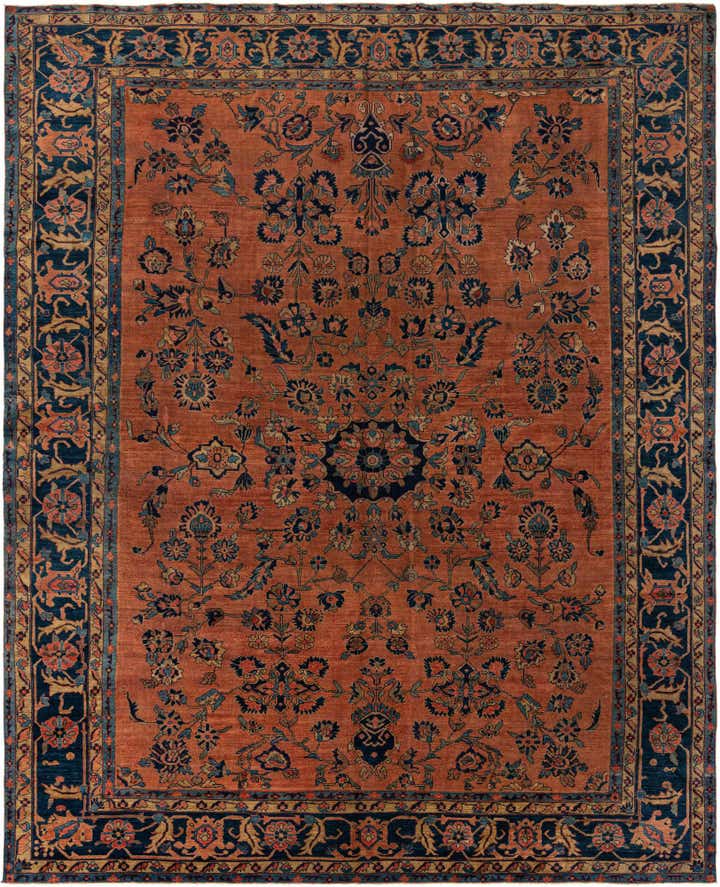10' 2 x 12' 9 Hand Knotted Sarough Persian Wool Rug