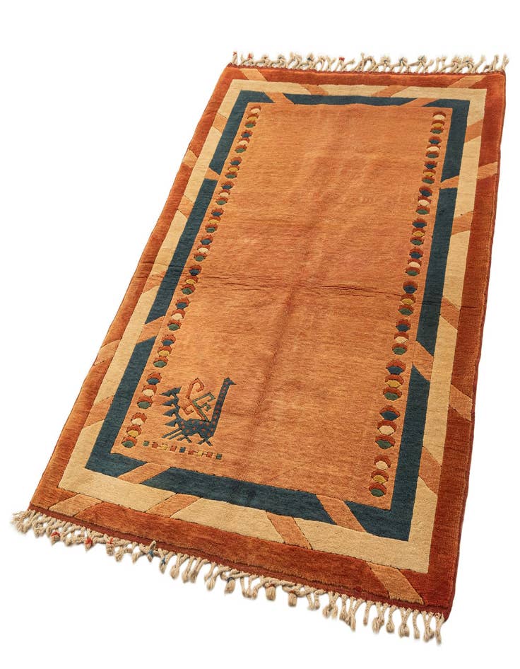 Detail image of 4' 3 x 5' 10  Hand Knotted Shiraz-Gabbeh Persian Wool Rug