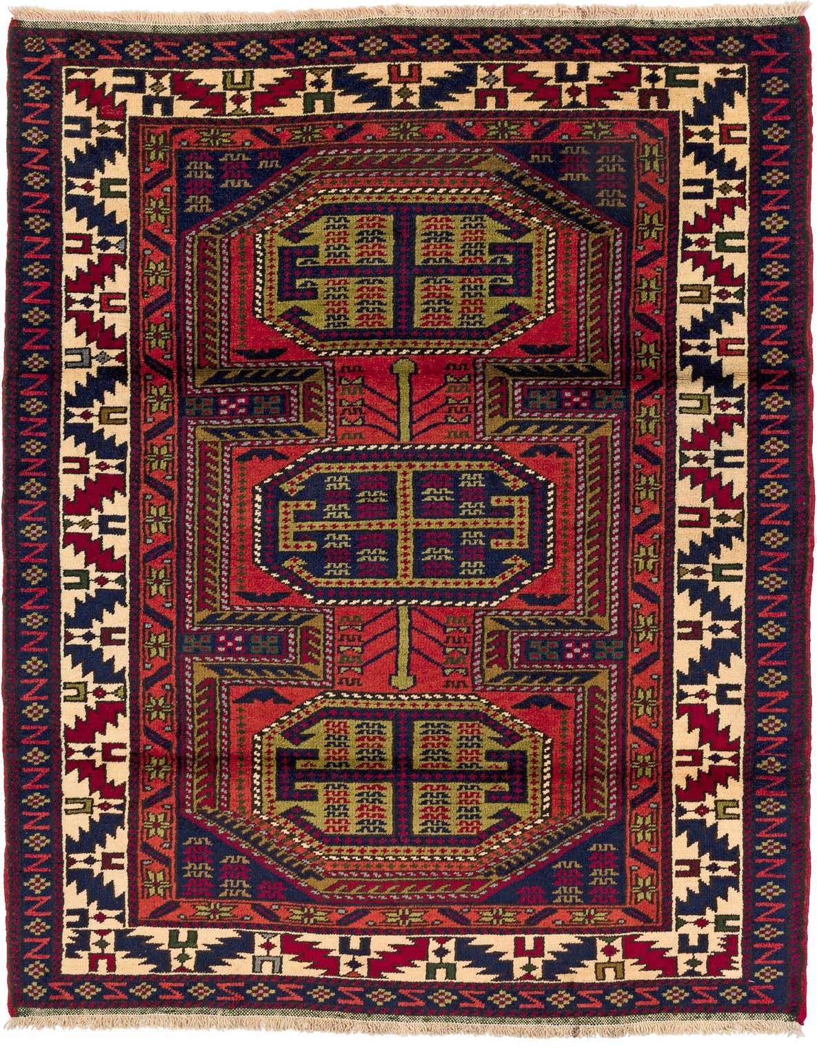 3' 9 x 6' 1 Hand Knotted Shiraz Wool Rug