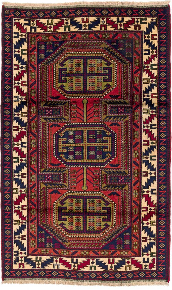 Detail image of 3' 9 x 6' 1 Hand Knotted Shiraz Wool Rug
