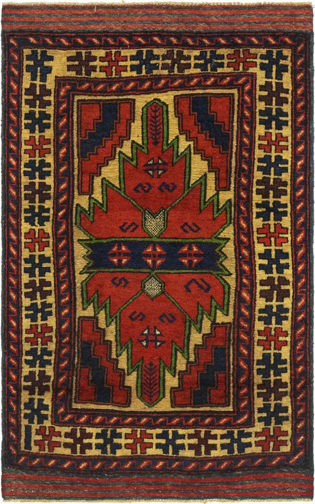 2' 8 x 4' 11 Hand Knotted Sumak Wool Rug