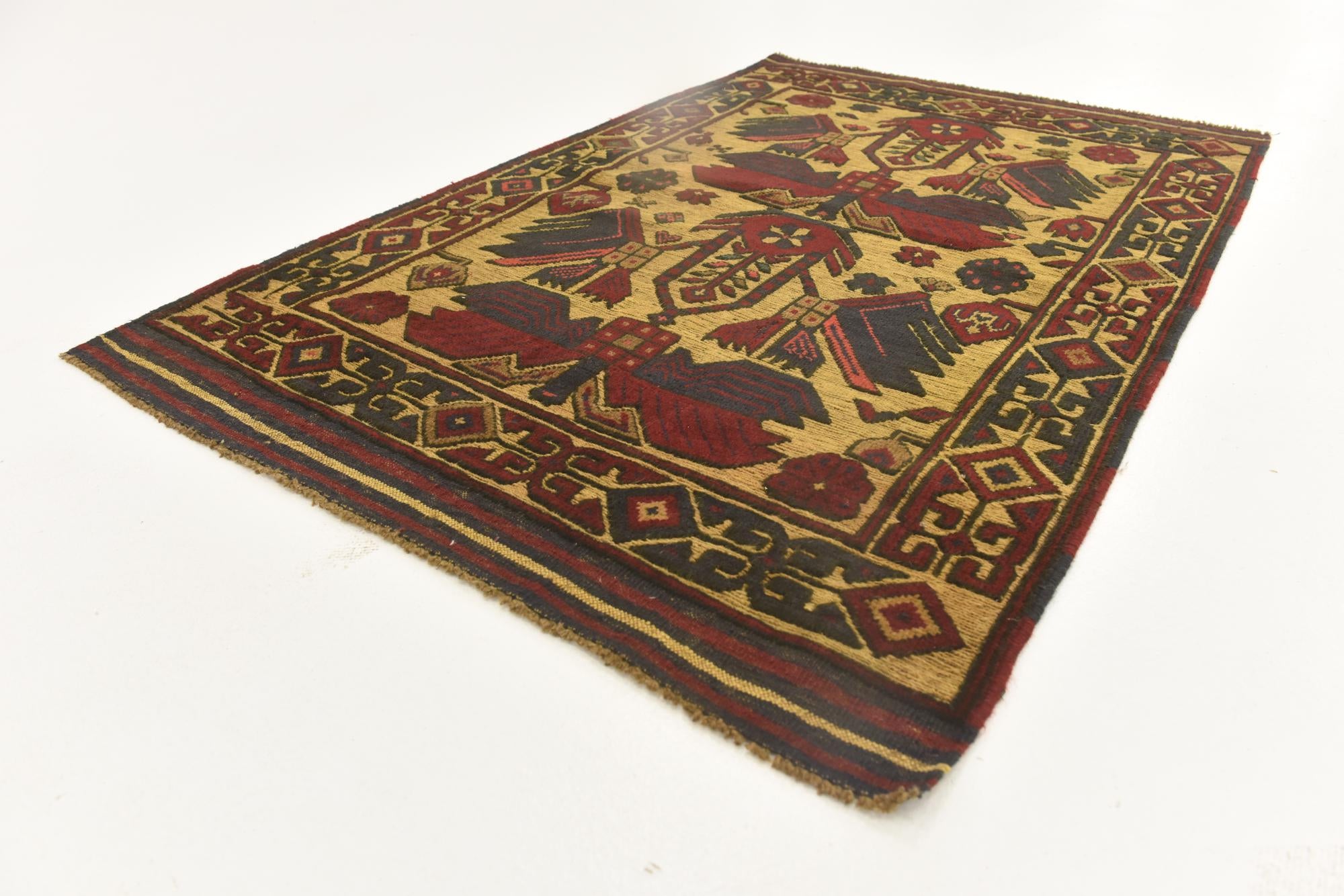 3' 2 x 5' Hand Knotted Sumak Wool Rug