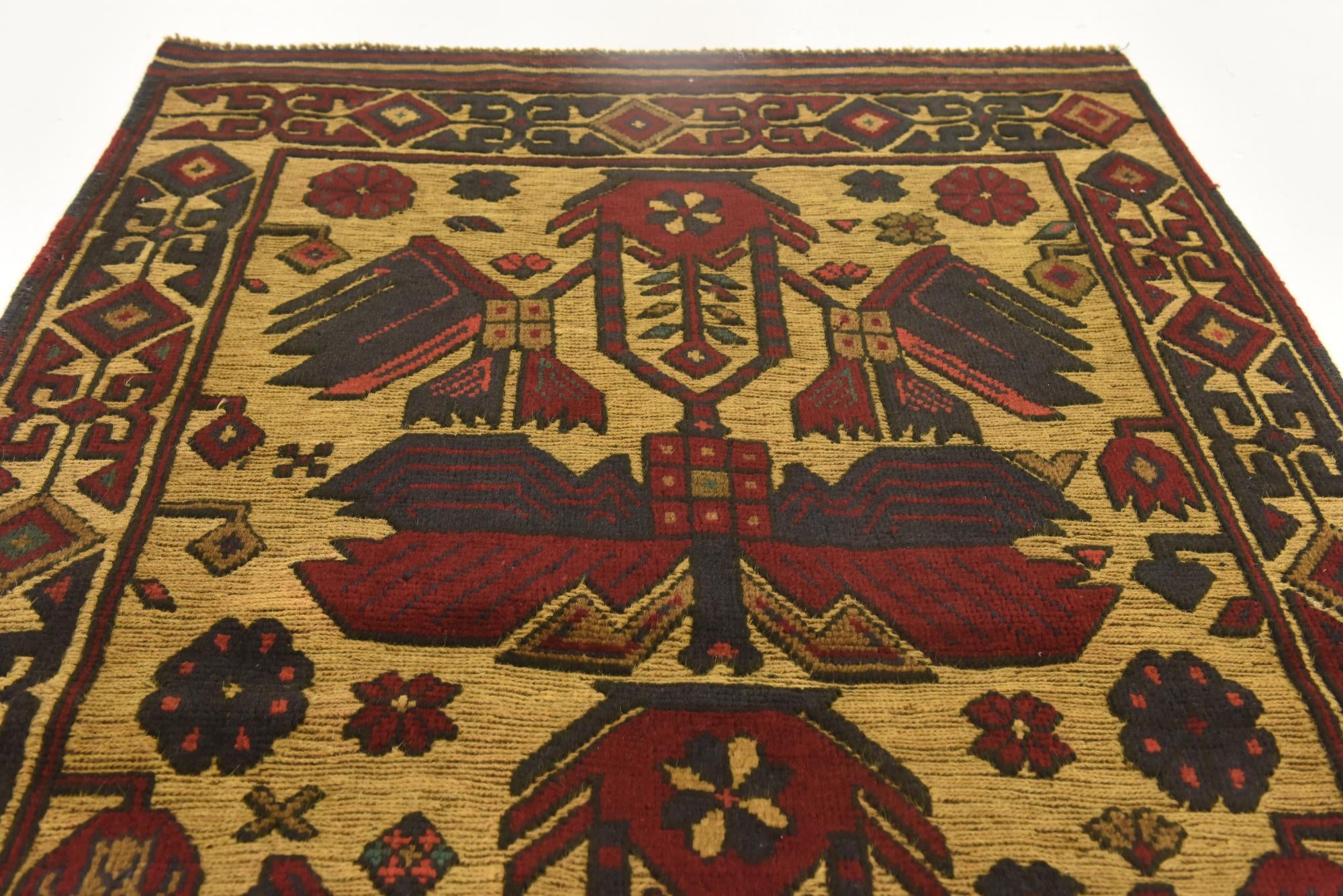 3' 2 x 5' Hand Knotted Sumak Wool Rug