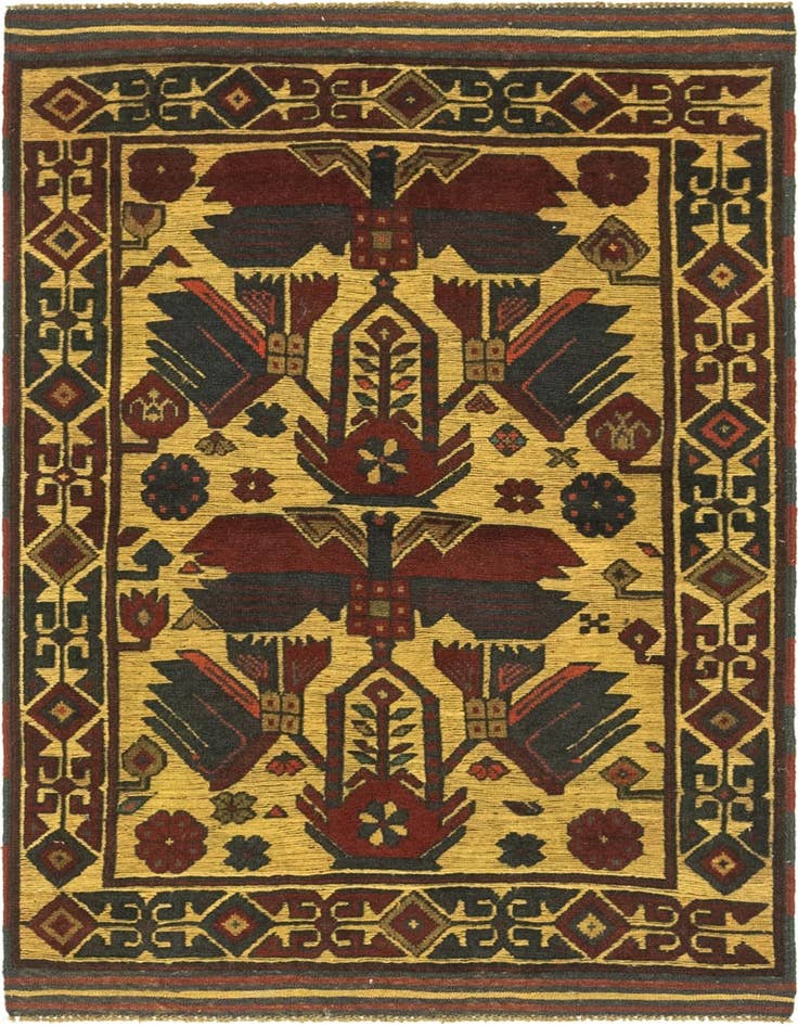Detail image of 3' 2 x 5' Hand Knotted Sumak Wool Rug