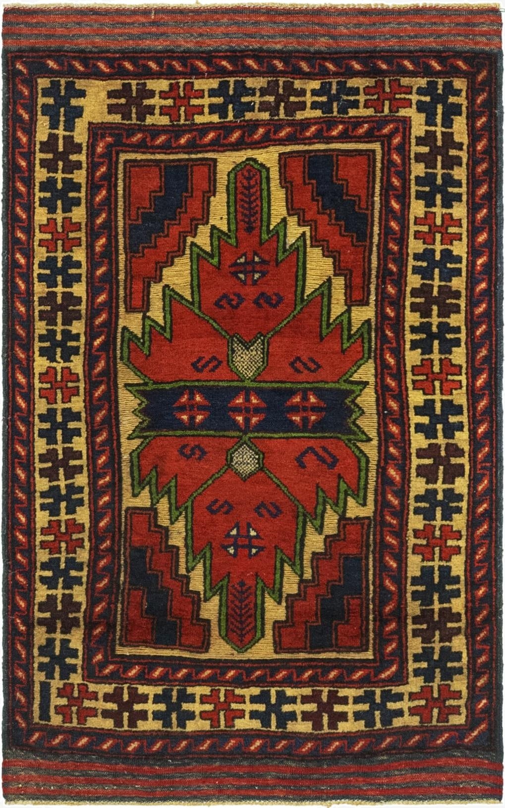 2' 8 x 4' 11  Hand Knotted Sumak Wool Rug