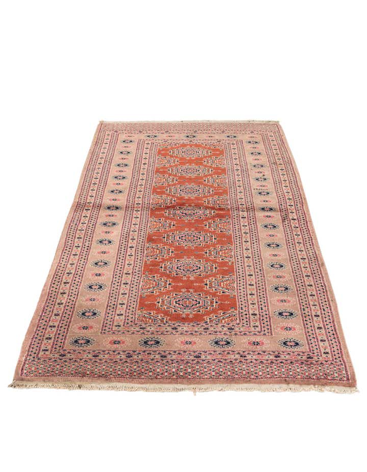 3' 3 x 5' 1 Hand Knotted Torkaman Oriental Wool Rug