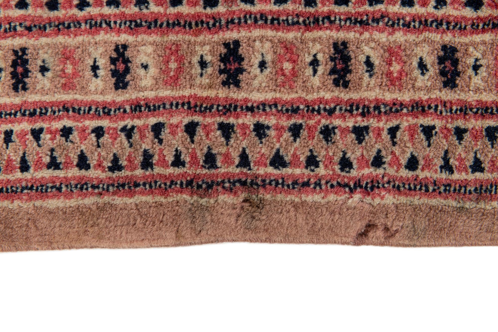 3' 3 x 5' 1 Hand Knotted Torkaman Oriental Wool Rug