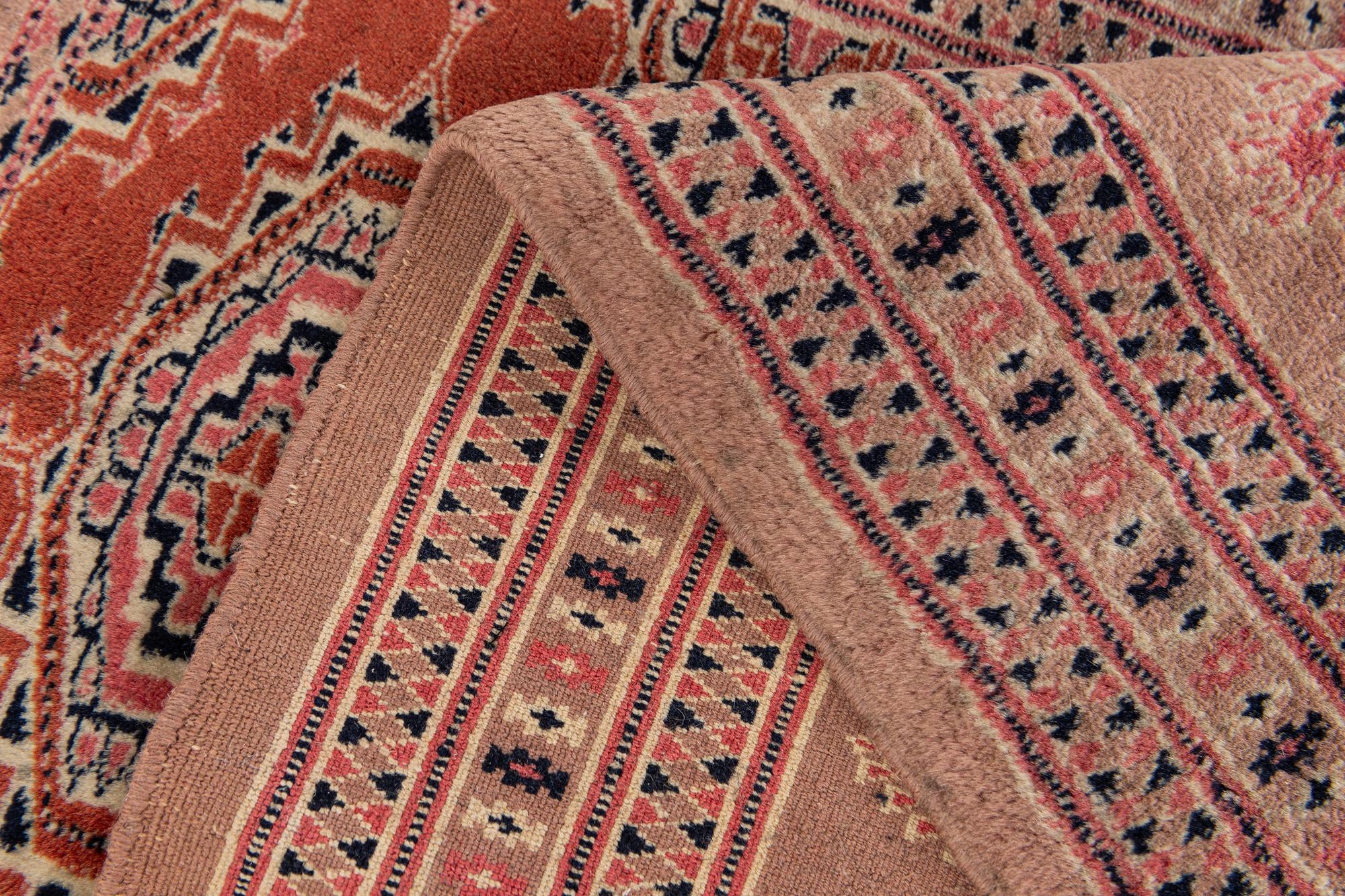 3' 3 x 5' 1 Hand Knotted Torkaman Oriental Wool Rug