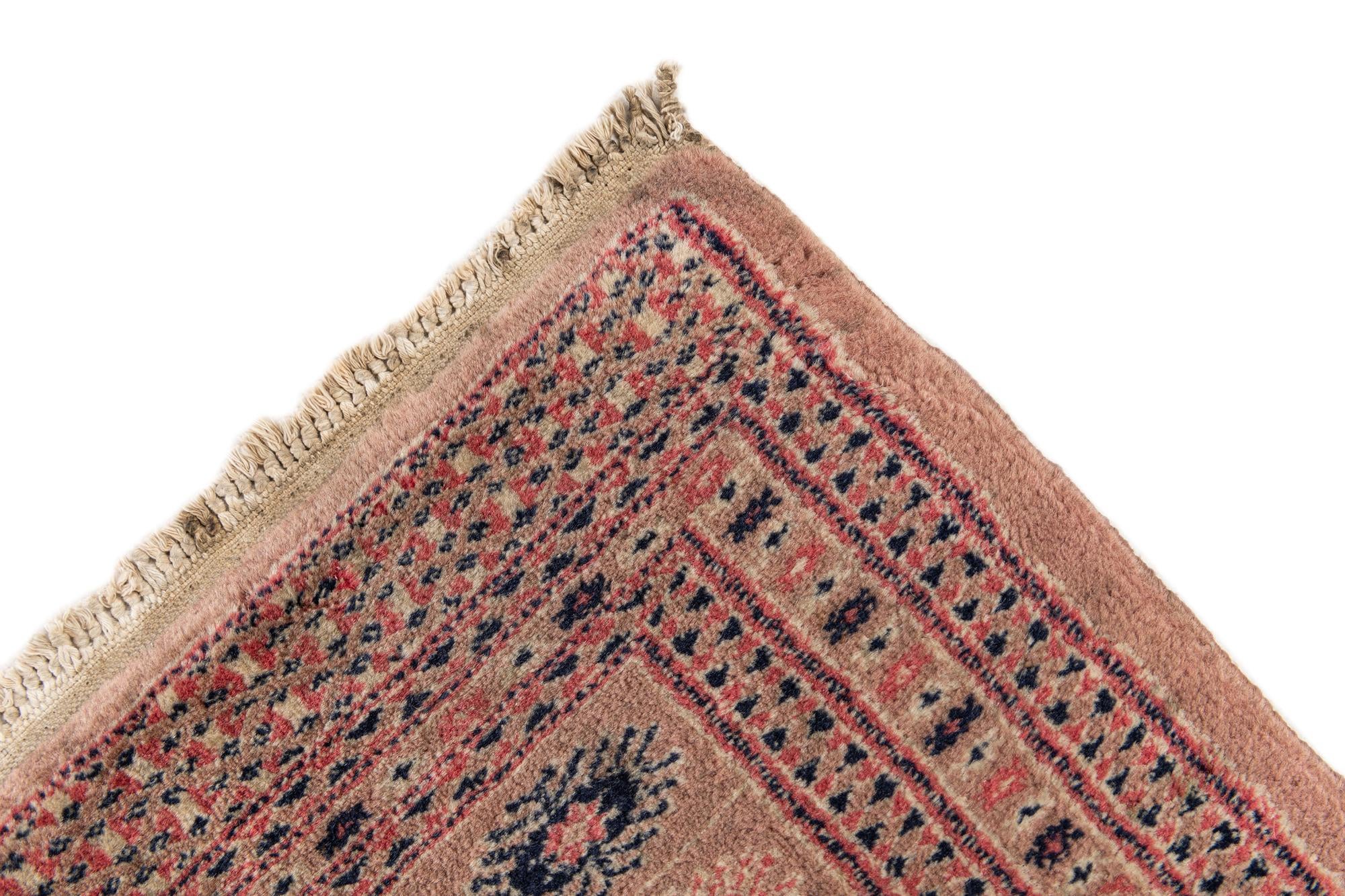 3' 3 x 5' 1 Hand Knotted Torkaman Oriental Wool Rug
