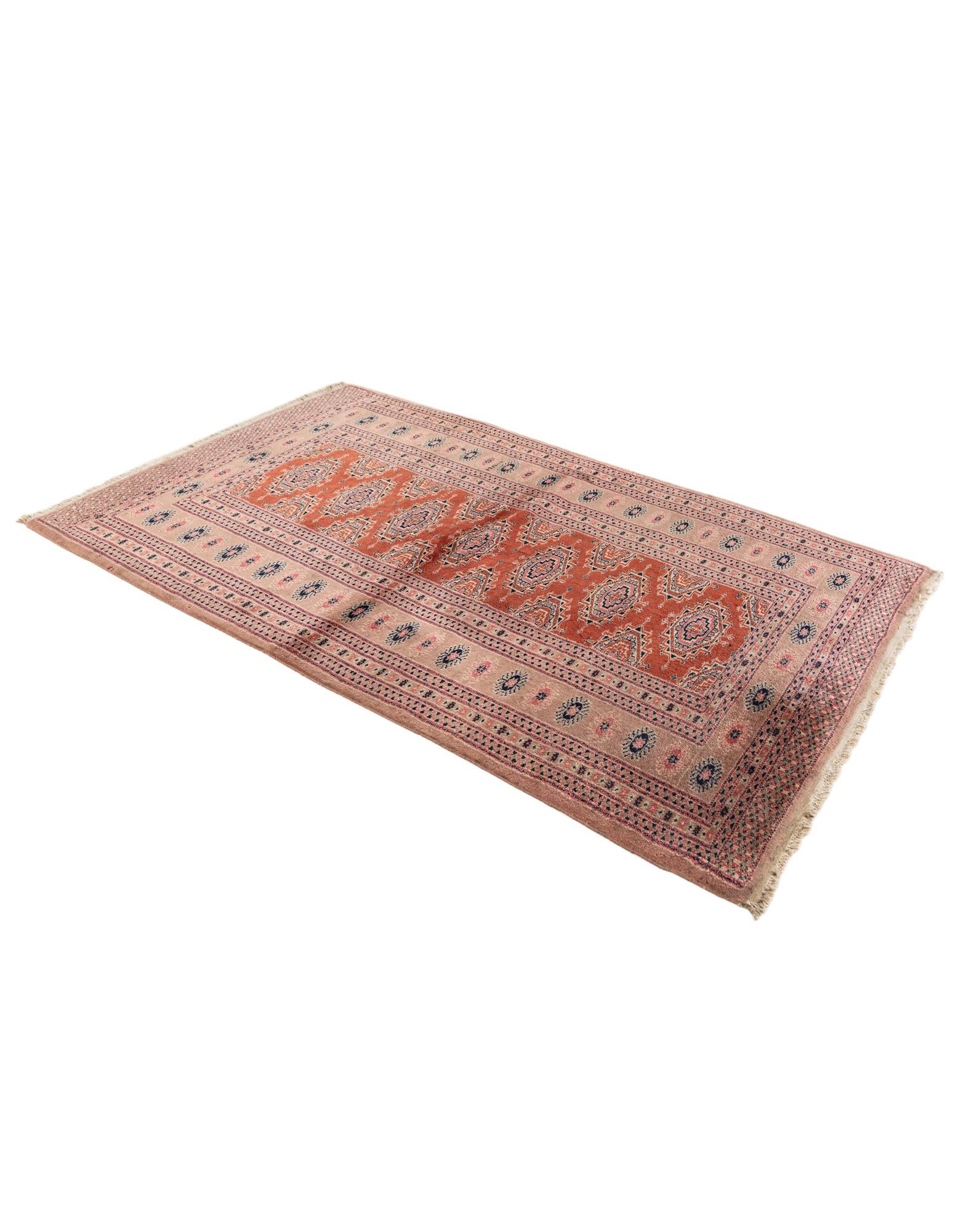 3' 3 x 5' 1 Hand Knotted Torkaman Oriental Wool Rug