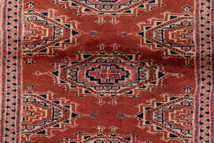 3' 3 x 5' 1 Hand Knotted Torkaman Oriental Wool Rug