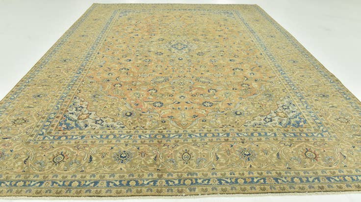 Detail image of 9' 6 x 13' Hand Knotted Ultra Vintage Persian Wool Rug