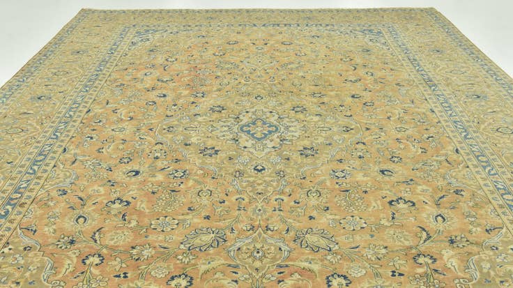 Detail image of 9' 6 x 13' Hand Knotted Ultra Vintage Persian Wool Rug