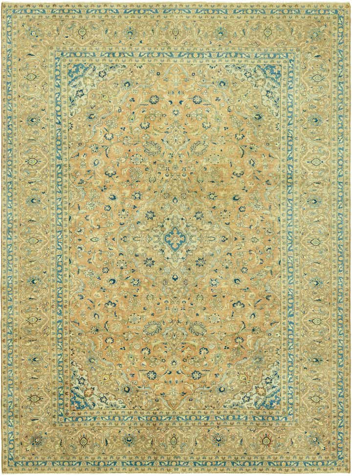9' 6 x 13' Hand Knotted Ultra Vintage Persian Wool Rug