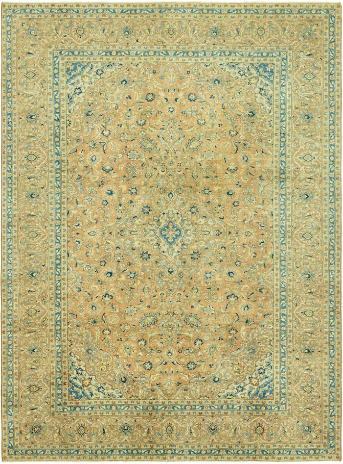 Detail image of 9' 6 x 13' Hand Knotted Ultra Vintage Persian Wool Rug