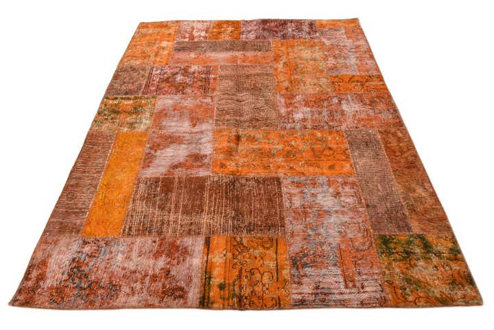 5' 8 x 8' Hand Knotted Ultra Vintage Persian Wool Rug