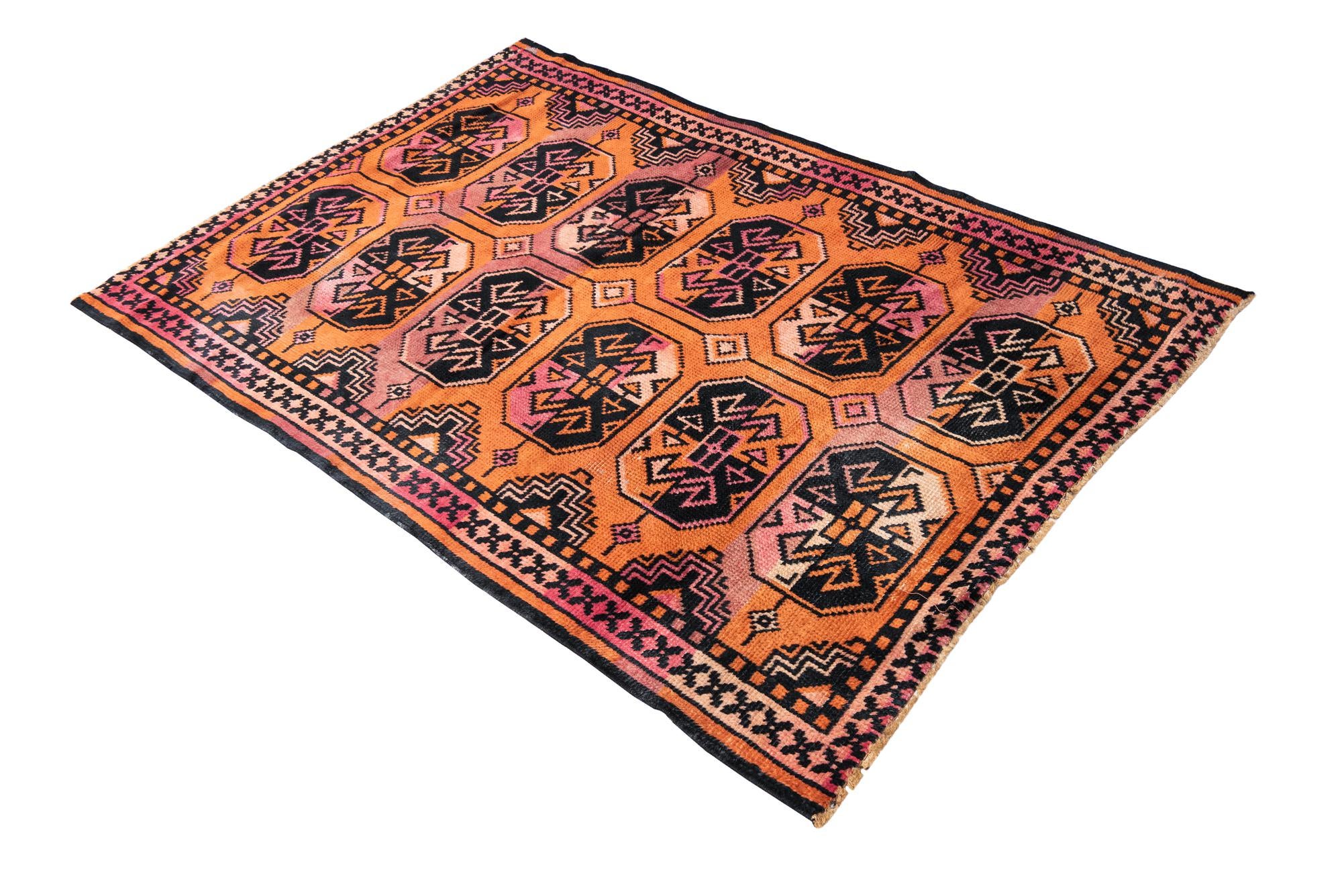 3' 8 x 5' 5 Hand Knotted Ultra Vintage Persian Wool Rug
