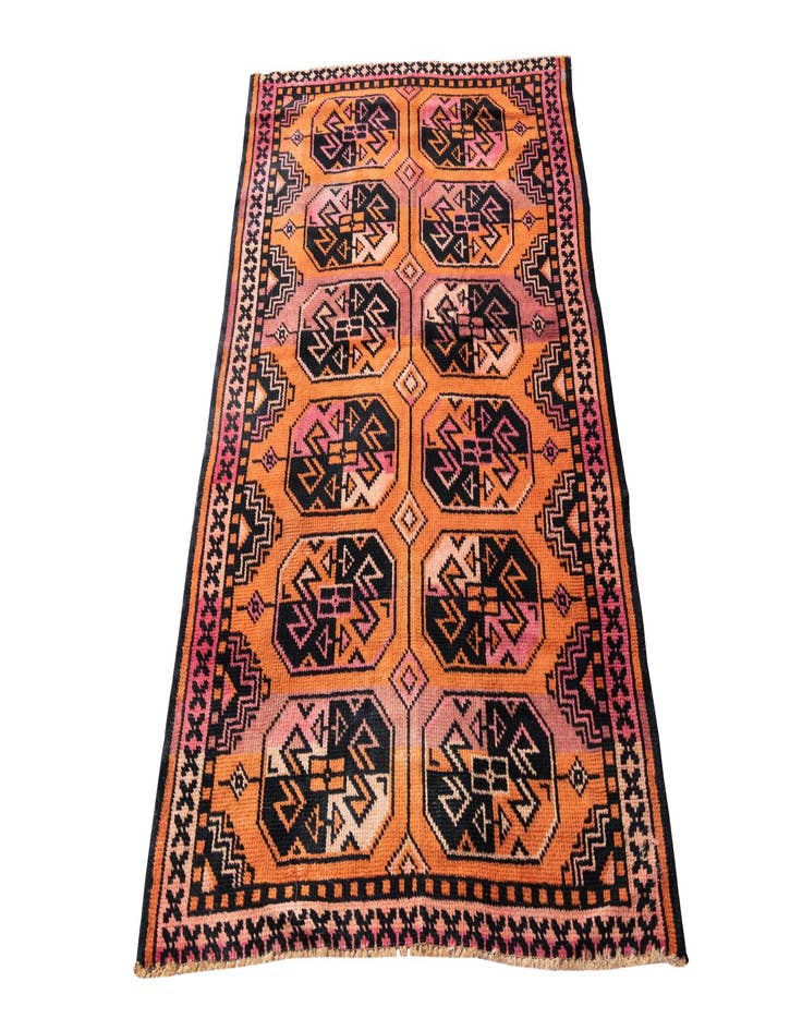 Detail image of 3' 8 x 5' 5  Hand Knotted Ultra Vintage Persian Wool Rug