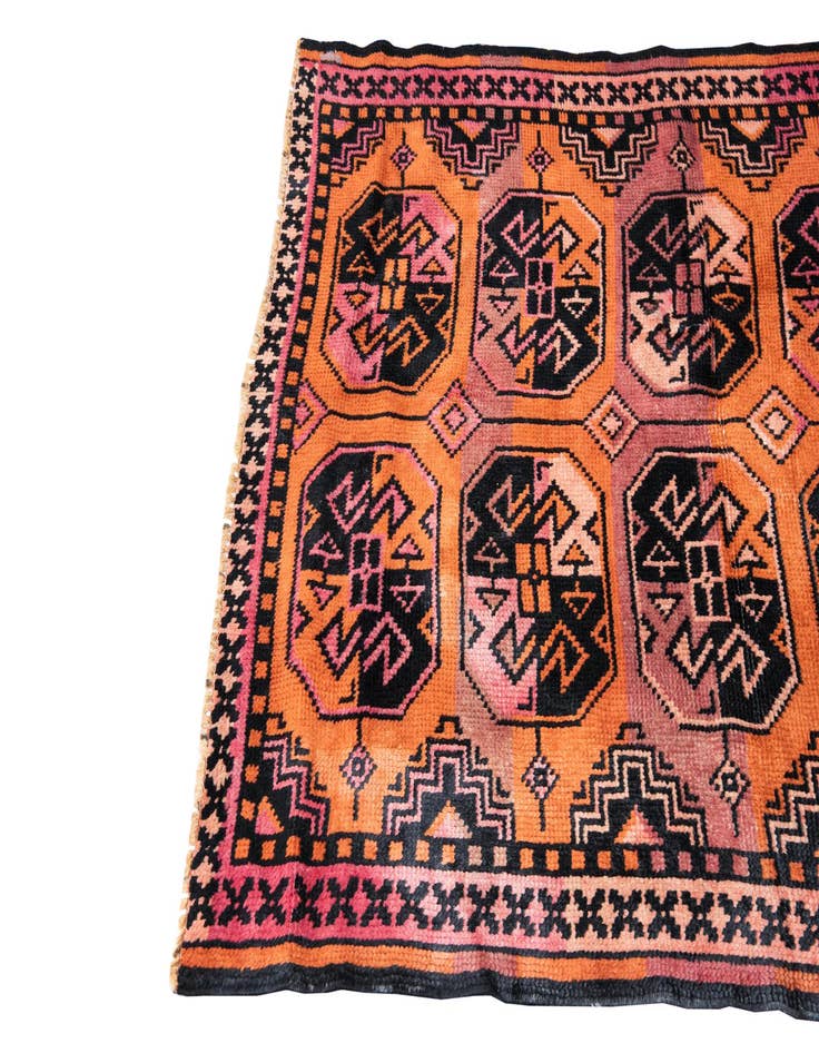 Detail image of 3' 8 x 5' 5  Hand Knotted Ultra Vintage Persian Wool Rug