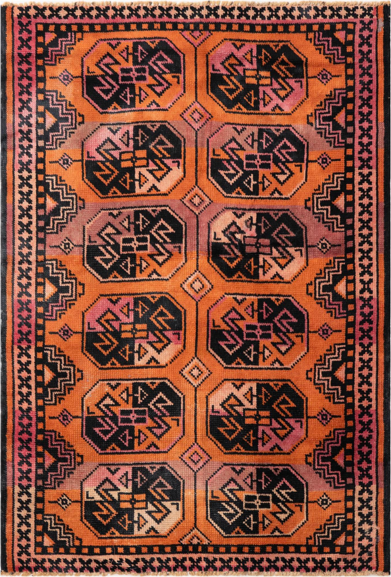 3' 8 x 5' 5 Hand Knotted Ultra Vintage Persian Wool Rug