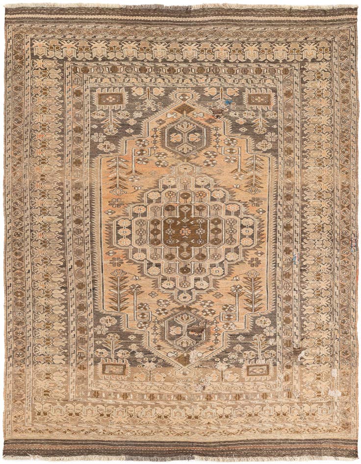 Detail image of 5' x 7' Hand Knotted Ultra Vintage Persian Wool Rug