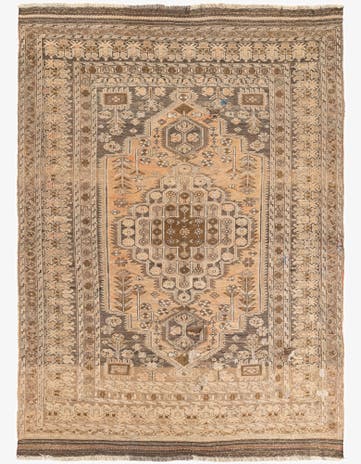 5' x 7' Hand Knotted Ultra Vintage Persian Wool Rug