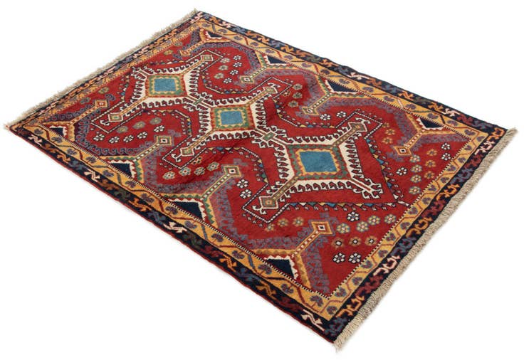 Detail image of 3' 5 x 4' 11 Hand Knotted Yalameh Persian Wool Rug