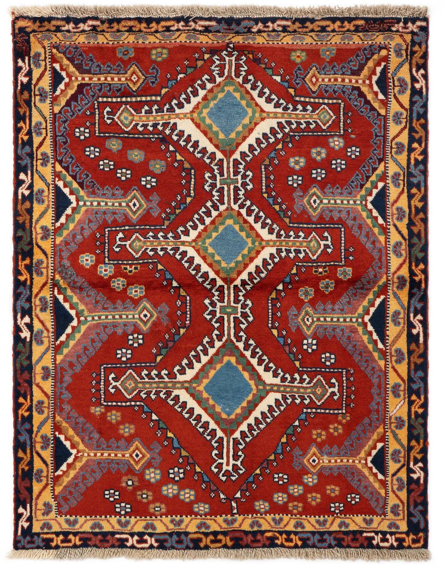 3' 5 x 4' 11 Hand Knotted Yalameh Persian Wool Rug